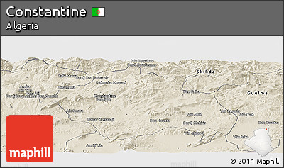 Shaded Relief Panoramic Map of Constantine