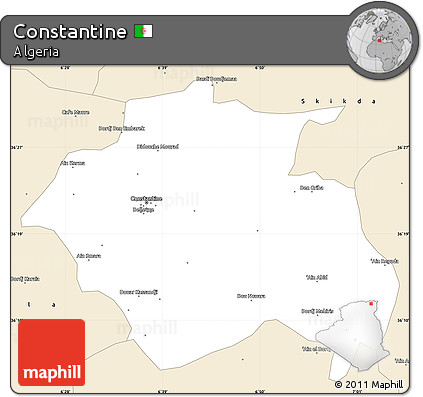 Classic Style Simple Map of Constantine