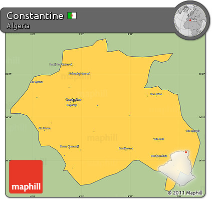 Savanna Style Simple Map of Constantine, cropped outside