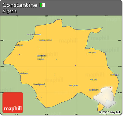 Savanna Style Simple Map of Constantine, cropped outside