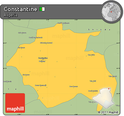 Savanna Style Simple Map of Constantine