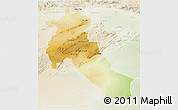 Physical 3D Map of Djelfa, lighten