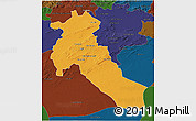 Political 3D Map of Djelfa, darken