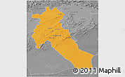 Political 3D Map of Djelfa, desaturated
