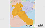 Political 3D Map of Djelfa, lighten
