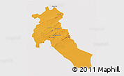 Political 3D Map of Djelfa, single color outside