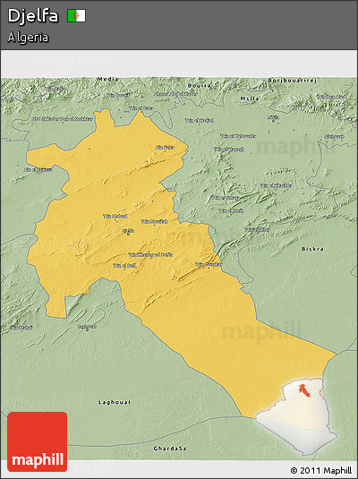 Savanna Style 3D Map of Djelfa