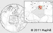 Blank Location Map of Djelfa, highlighted country, within the entire country