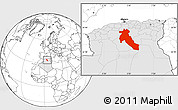 Blank Location Map of Djelfa, highlighted country
