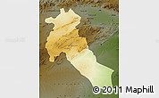 Physical Map of Djelfa, darken