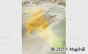 Physical Map of Djelfa, semi-desaturated