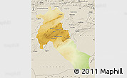 Physical Map of Djelfa, shaded relief outside