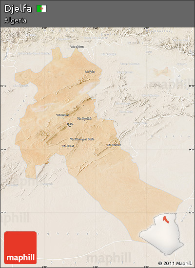Satellite Map of Djelfa, lighten