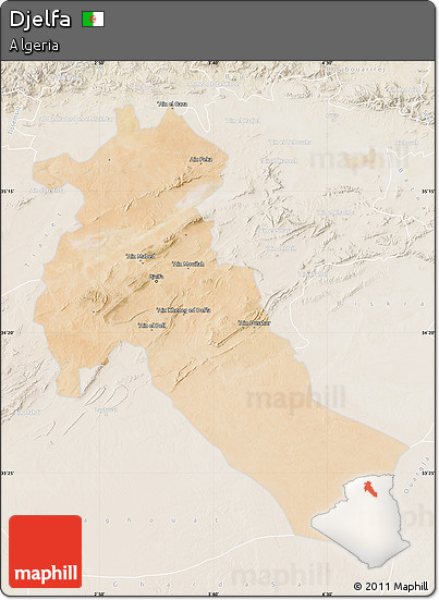 Satellite Map of Djelfa, lighten