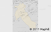 Shaded Relief Map of Djelfa, desaturated