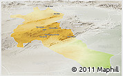 Physical Panoramic Map of Djelfa, lighten, semi-desaturated
