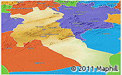 Physical Panoramic Map of Djelfa, political outside