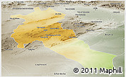 Physical Panoramic Map of Djelfa, semi-desaturated