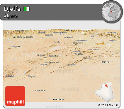 Satellite Panoramic Map of Djelfa