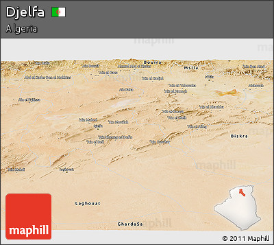 Satellite Panoramic Map of Djelfa