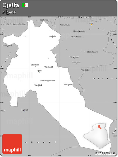 Gray Simple Map of Djelfa