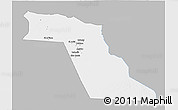 Gray 3D Map of El Oued, single color outside