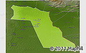 Physical 3D Map of El Oued, darken