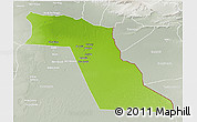 Physical 3D Map of El Oued, lighten, semi-desaturated
