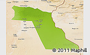 Physical 3D Map of El Oued, satellite outside