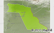 Physical 3D Map of El Oued, semi-desaturated