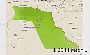 Physical 3D Map of El Oued, shaded relief outside