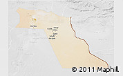 Satellite 3D Map of El Oued, lighten, desaturated