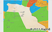 Satellite 3D Map of El Oued, political outside