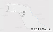 Silver Style 3D Map of El Oued, single color outside