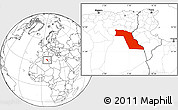 Blank Location Map of El Oued