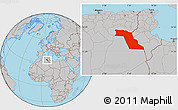 Gray Location Map of El Oued