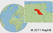 Savanna Style Location Map of El Oued