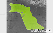 Physical Map of El Oued, darken, desaturated