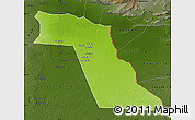 Physical Map of El Oued, darken
