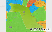 Physical Map of El Oued, political outside