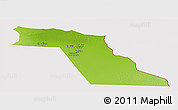 Physical Panoramic Map of El Oued, cropped outside