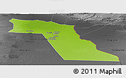Physical Panoramic Map of El Oued, darken, desaturated
