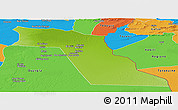 Physical Panoramic Map of El Oued, political outside