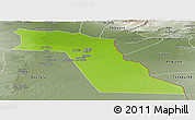 Physical Panoramic Map of El Oued, semi-desaturated