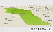 Physical Panoramic Map of El Oued, shaded relief outside