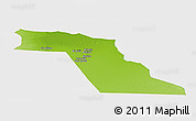 Physical Panoramic Map of El Oued, single color outside