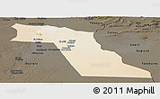 Satellite Panoramic Map of El Oued, darken
