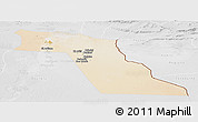 Satellite Panoramic Map of El Oued, lighten, desaturated
