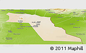 Satellite Panoramic Map of El Oued, physical outside