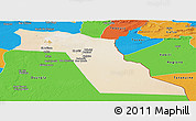Satellite Panoramic Map of El Oued, political outside